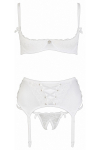Ensemble lingerie 3 pi�ces ouvert blanc - Cottelli Lingerie